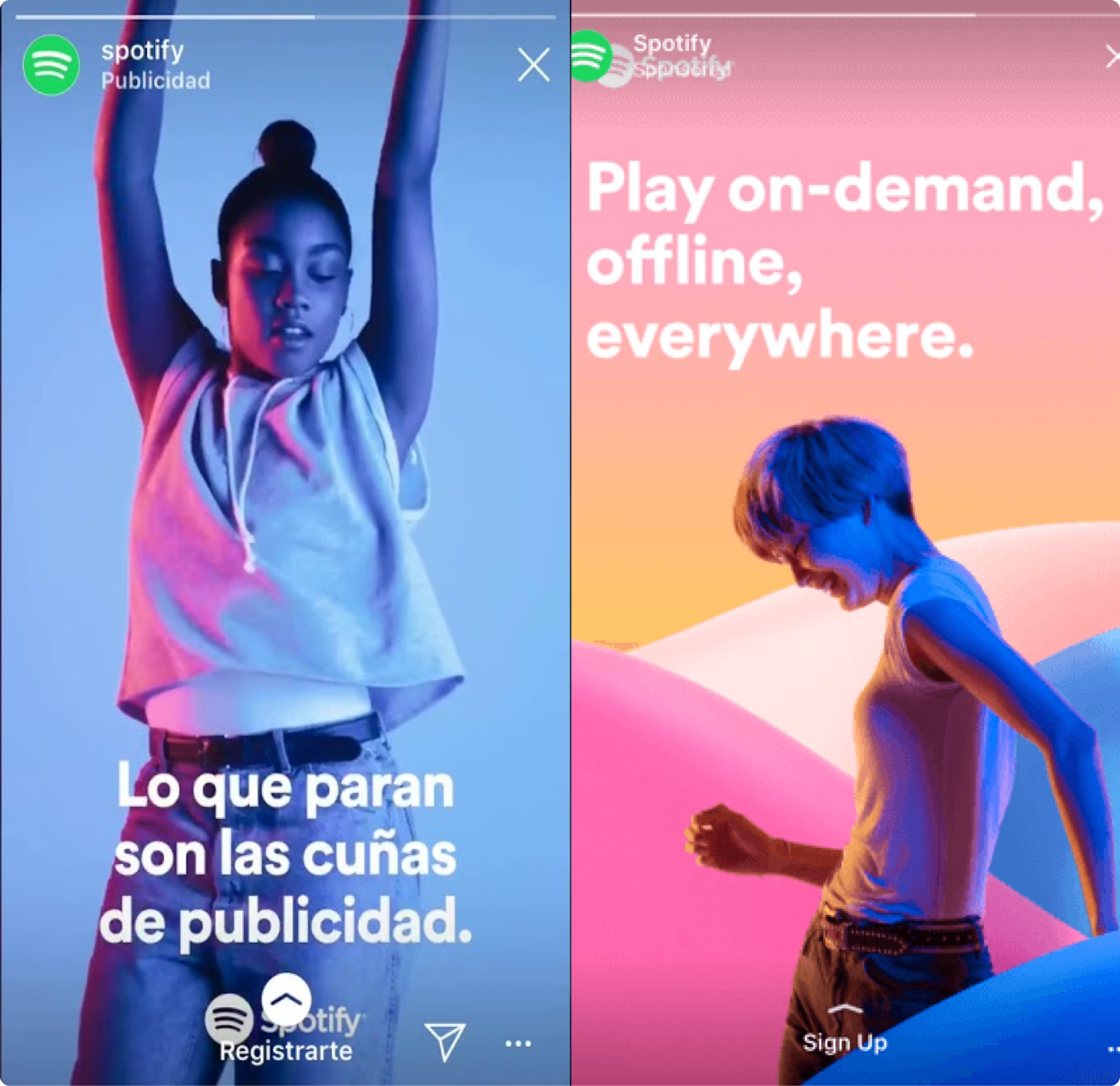 Publicidad de Spotify en Instagram
