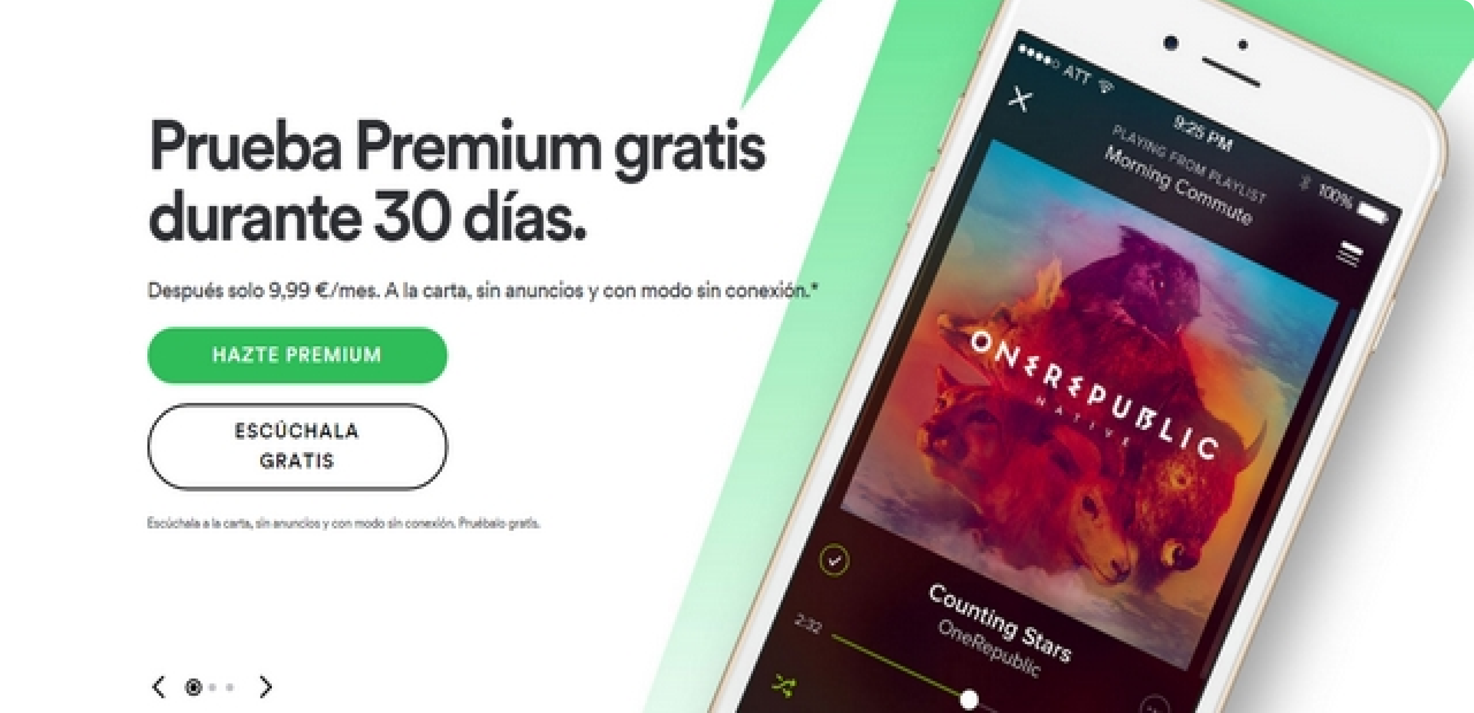 Landing page de Spotify