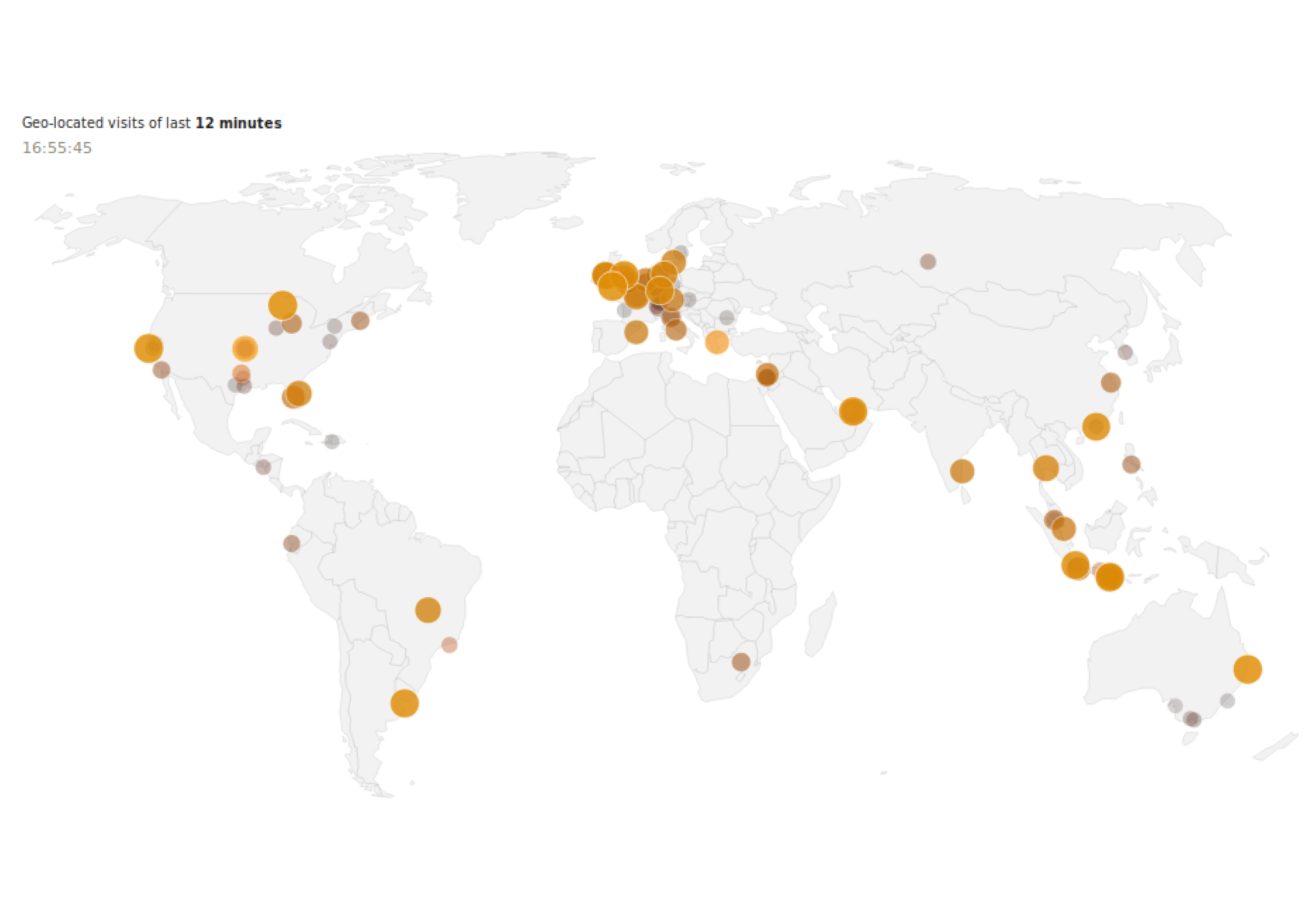 Mapa de usuarios activos en el mundo